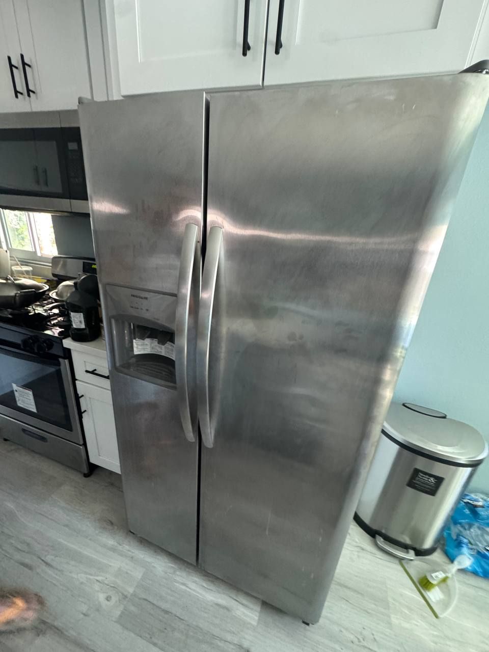 Stainless side-by-side refrigerator serviced by Era Service in Chino